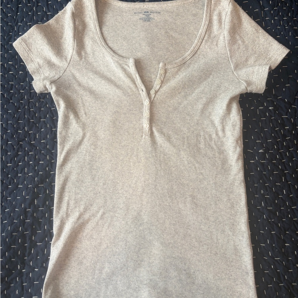 Brandy Melville Grey Henley Babytee